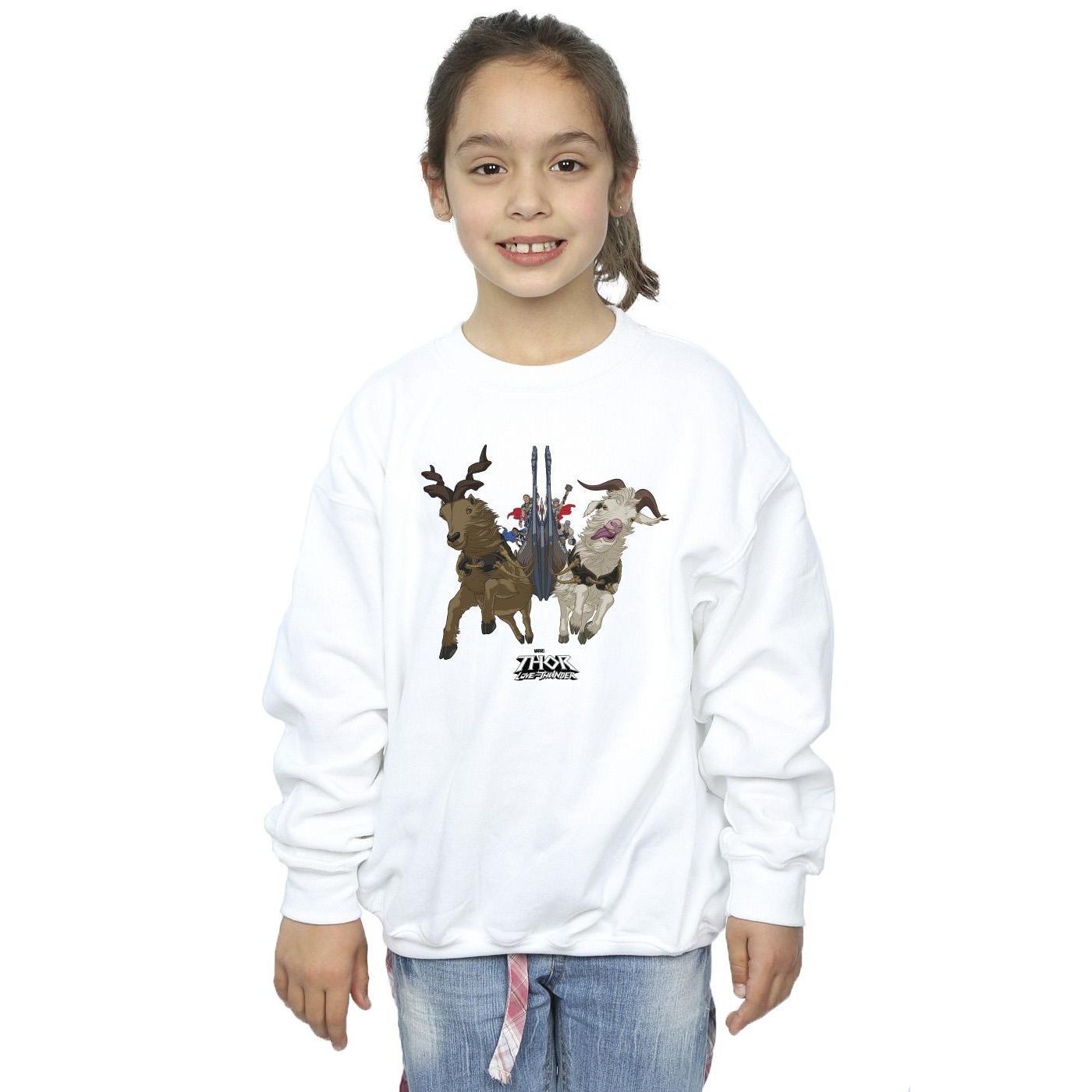 Marvel Girls Thor Love And Thunder Viking Ship Sweatshirt