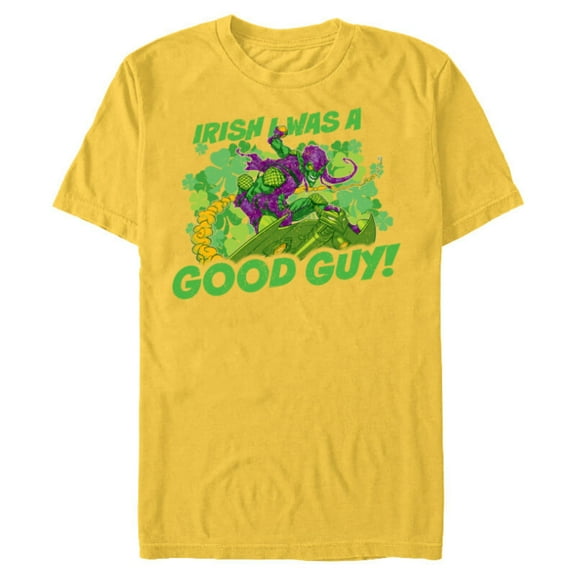 Marvel Green Goblin Irish I Was a Good Guy St Patrick’s Day - Short Sleeve Blended T-Shirt for Adults - Customized-Yellow