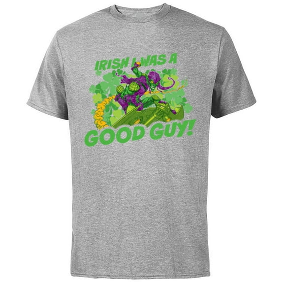 Marvel Green Goblin Irish I Was a Good Guy St Patrick’s Day - Short Sleeve Cotton T-Shirt for Adults - Customized-Athletic Heather