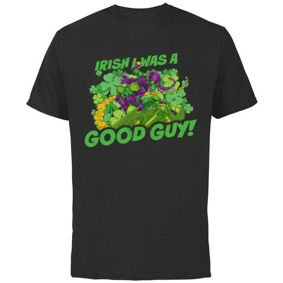 Marvel Green Goblin Irish I Was a Good Guy St Patrick’s Day - Short Sleeve Cotton T-Shirt for Adults - Customized-Black