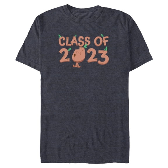 Marvel Groot Class of 2023 Graduation - Short Sleeve Blended T-Shirt for Adults - Customized-Navy Heather