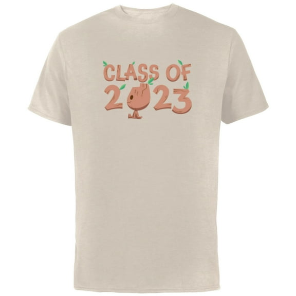 Marvel Groot Class of 2023 Graduation - Short Sleeve Cotton T-Shirt for Adults - Customized-Natural