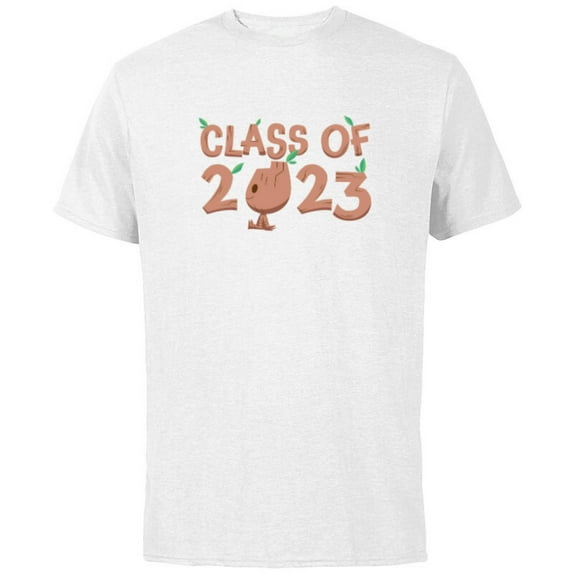 Marvel Groot Class of 2023 Graduation - Short Sleeve Cotton T-Shirt for Adults - Customized-White