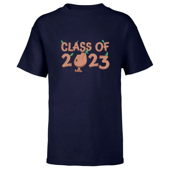 Marvel Groot Class of 2023 Graduation - Short Sleeve T-Shirt for Kids - Customized-Navy