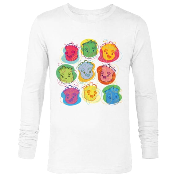 Marvel Groot Faces 1970s Retro Guardians of the Galaxy - Long Sleeve T-Shirt for Men - Customized-White