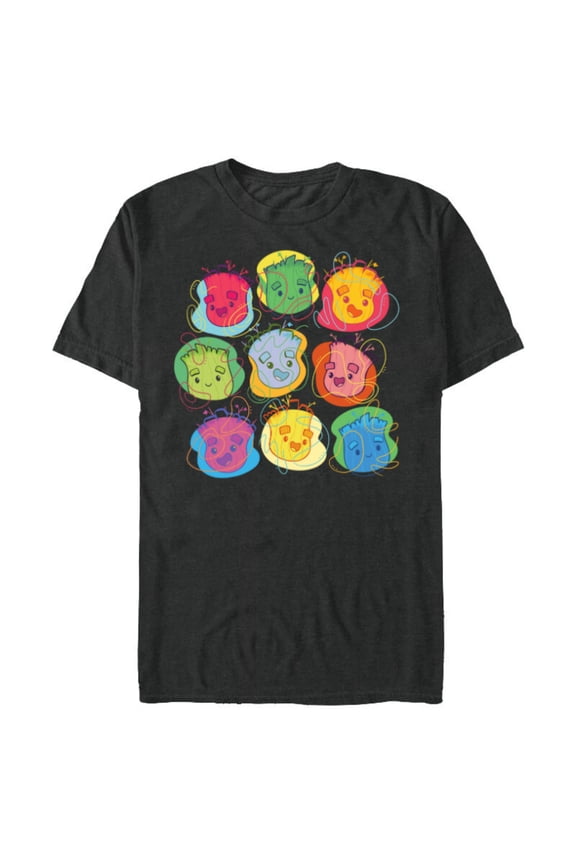 Groot Faces 1970s Retro Guardians of the Galaxy - Short Sleeve Blended T-Shirt for Adults - Customized-Dark Heather