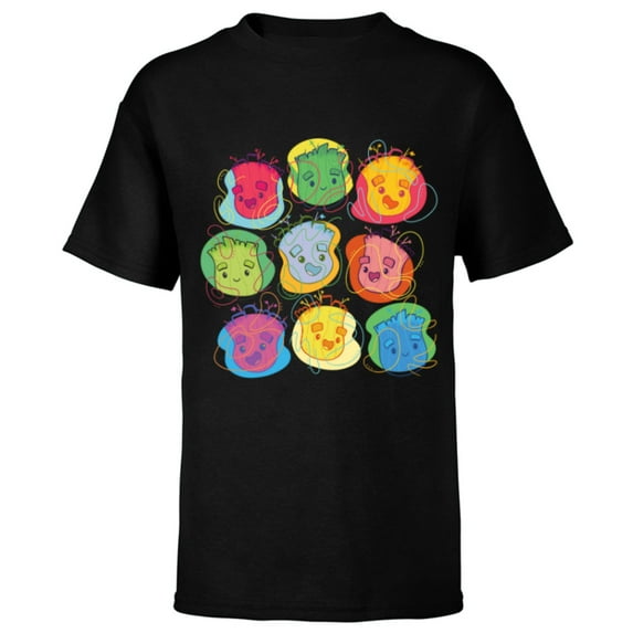 Marvel Groot Faces 1970s Retro Guardians of the Galaxy - Short Sleeve T-Shirt for Kids - Customized-Black