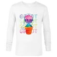 thumbnail image 1 of Marvel Groot Headphones & Flowerpot Rainbow Colors - Long Sleeve T-Shirt for Men - Customized-White, 1 of 5