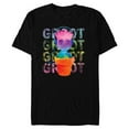 thumbnail image 1 of Marvel Groot Headphones & Flowerpot Rainbow Colors - Short Sleeve Blended T-Shirt for Adults - Customized-Black, 1 of 5