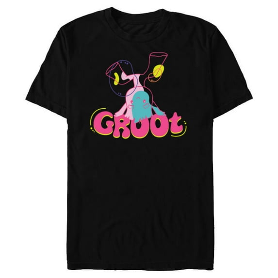 Marvel Groot Headstand 1970s Retro Guardians of the Galaxy - Short Sleeve Blended T-Shirt for Adults - Customized-Black