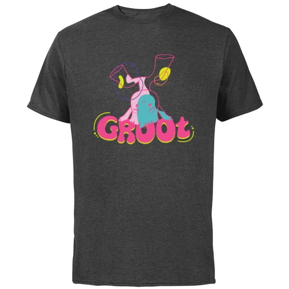 Marvel Groot Headstand 1970s Retro Guardians of the Galaxy - Short Sleeve Cotton T-Shirt for Adults - Customized-Charcoal