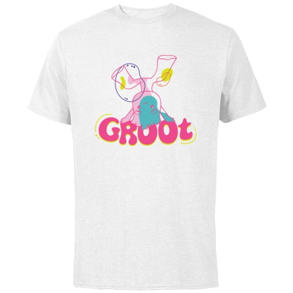 Marvel Groot Headstand 1970s Retro Guardians of the Galaxy - Short Sleeve Cotton T-Shirt for Adults - Customized-White