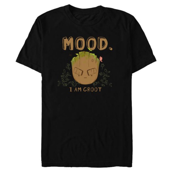 Marvel Groot Mood I Am Groot Guardians of the Galaxy - Short Sleeve Blended T-Shirt for Adults - Customized-Black
