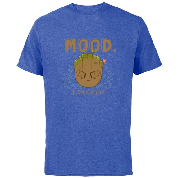 Marvel Groot Mood I Am Groot Guardians of the Galaxy - Short Sleeve Cotton T-Shirt for Adults - Customized-Royal Heather