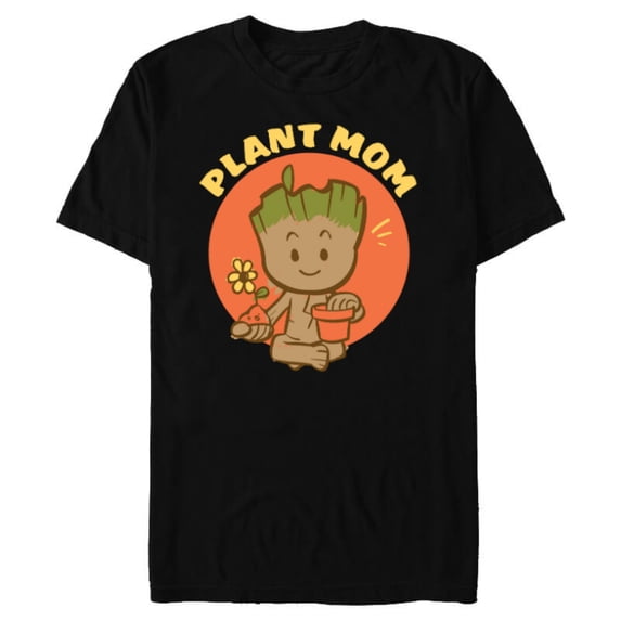 Marvel Groot Plant Mom Gardening Birthday Mother’s Day - Short Sleeve Blended T-Shirt for Adults - Customized-Black