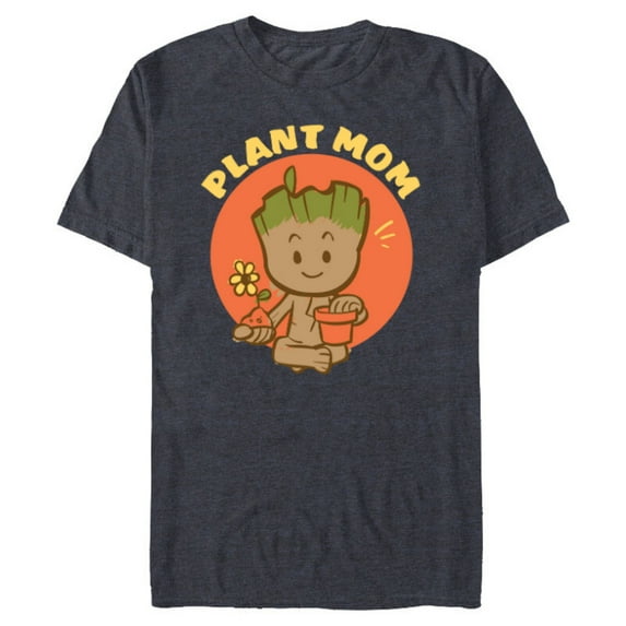 Marvel Groot Plant Mom Gardening Birthday Mother’s Day - Short Sleeve Blended T-Shirt for Adults - Customized-Navy Heather