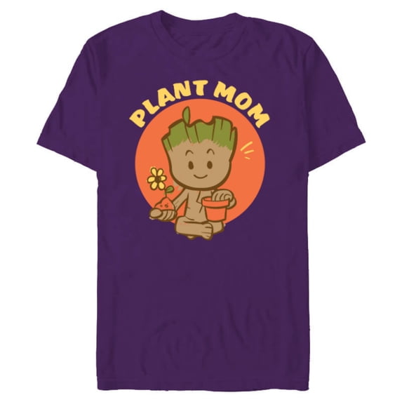 Marvel Groot Plant Mom Gardening Birthday Mother’s Day - Short Sleeve Blended T-Shirt for Adults - Customized-Purple