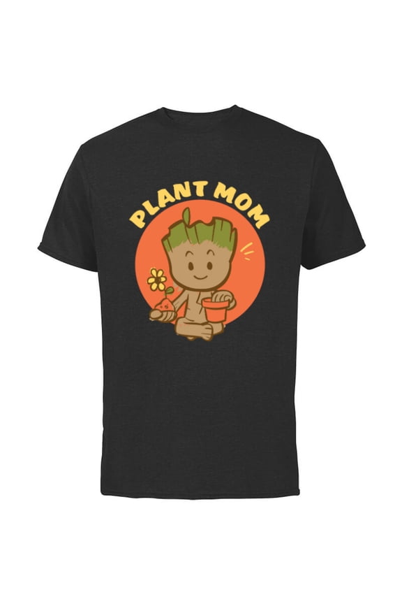 Groot Plant Mom Gardening Birthday Mother’s Day - Short Sleeve Cotton T-Shirt for Adults - Customized-Black