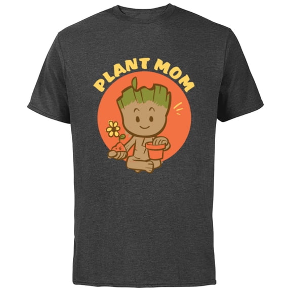 Marvel Groot Plant Mom Gardening Birthday Mother’s Day - Short Sleeve Cotton T-Shirt for Adults - Customized-Charcoal