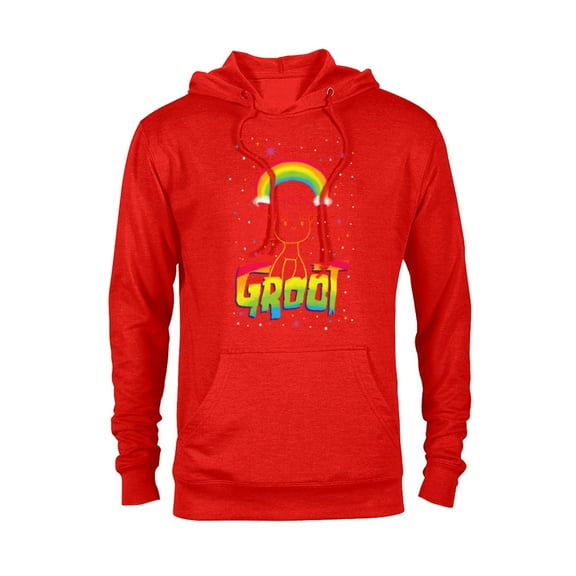 Marvel Groot Rainbow in Space Guardians of the Galaxy - Pullover Hoodie for Adults - Customized-Red