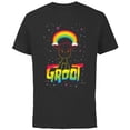 thumbnail image 1 of Marvel Groot Rainbow in Space Guardians of the Galaxy - Short Sleeve Cotton T-Shirt for Adults - Customized-Black, 1 of 5