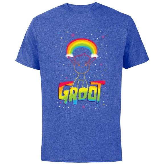 Marvel Groot Rainbow in Space Guardians of the Galaxy - Short Sleeve Cotton T-Shirt for Adults - Customized-Royal Heather