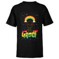 thumbnail image 1 of Marvel Groot Rainbow in Space Guardians of the Galaxy - Short Sleeve T-Shirt for Kids - Customized-Black, 1 of 5