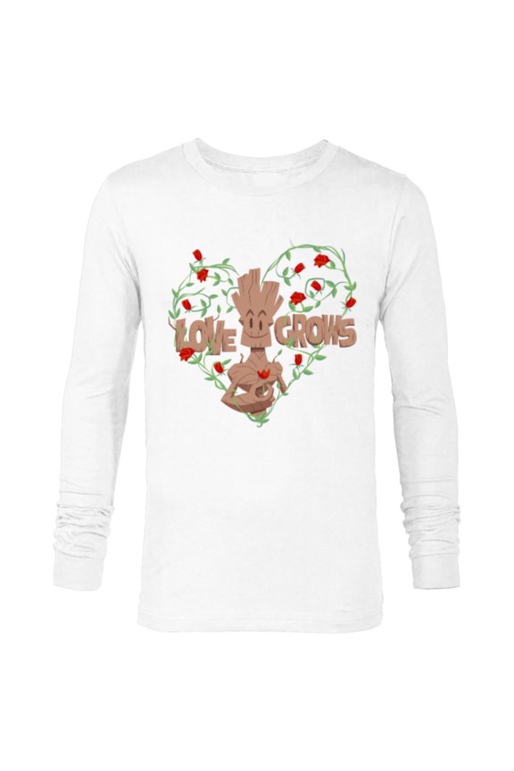 Groot Red Roses Love Grows - Long Sleeve T-Shirt for Men - Customized-White