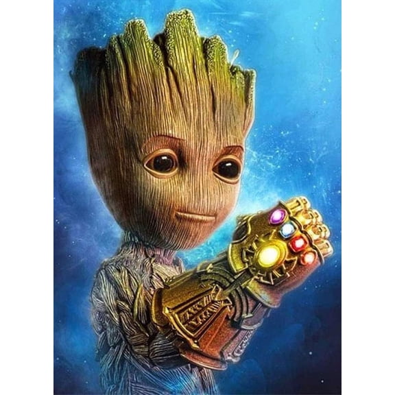 Groot  DIY 5D Diamond Digital Painting Kit Crystal Rhinette Embroidery Cross-stitch artwork Crafts Canvas wall decoration Birthday gift 12 X 16 inches