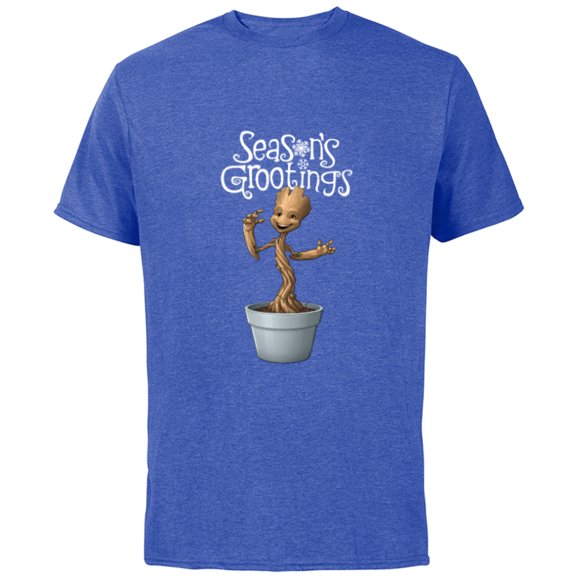 Marvel Groot Season's Grootings Holiday - Short Sleeve Cotton T-Shirt for Adults- Customized-Royal Heather