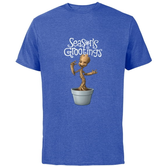 Marvel Groot Season's Grootings Holiday - Short Sleeve Cotton T-Shirt for Adults- Customized-Royal Heather