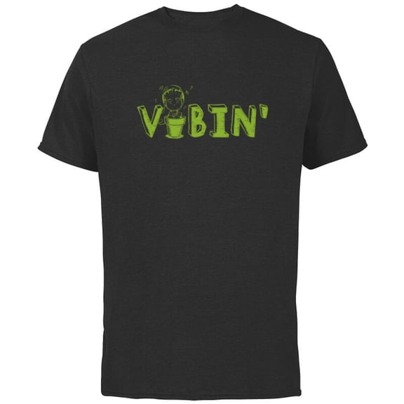 Marvel Groot Vibin’ Headphones Guardians of the Galaxy - Short Sleeve Cotton T-Shirt for Adults - Customized-Black