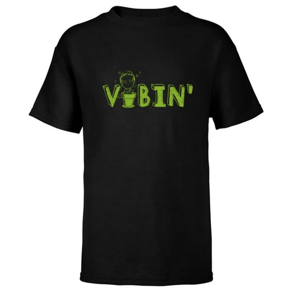 Marvel Groot Vibin’ Headphones Guardians of the Galaxy - Short Sleeve T-Shirt for Kids - Customized-Black