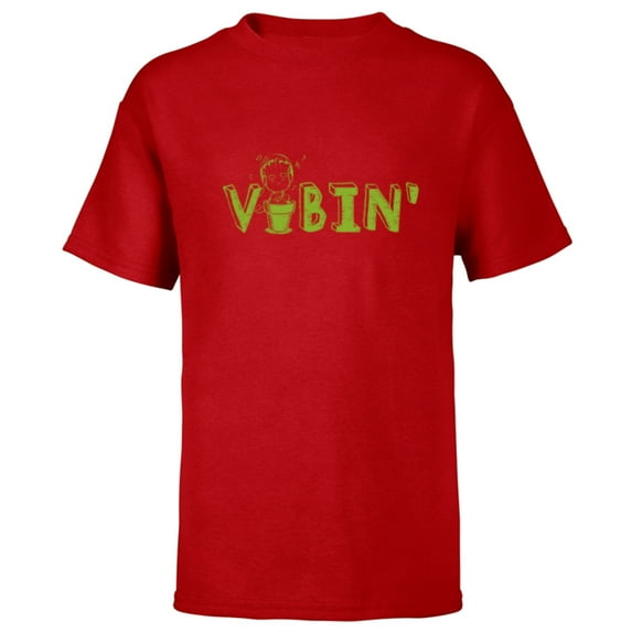 Marvel Groot Vibin’ Headphones Guardians of the Galaxy - Short Sleeve T-Shirt for Kids - Customized-Red