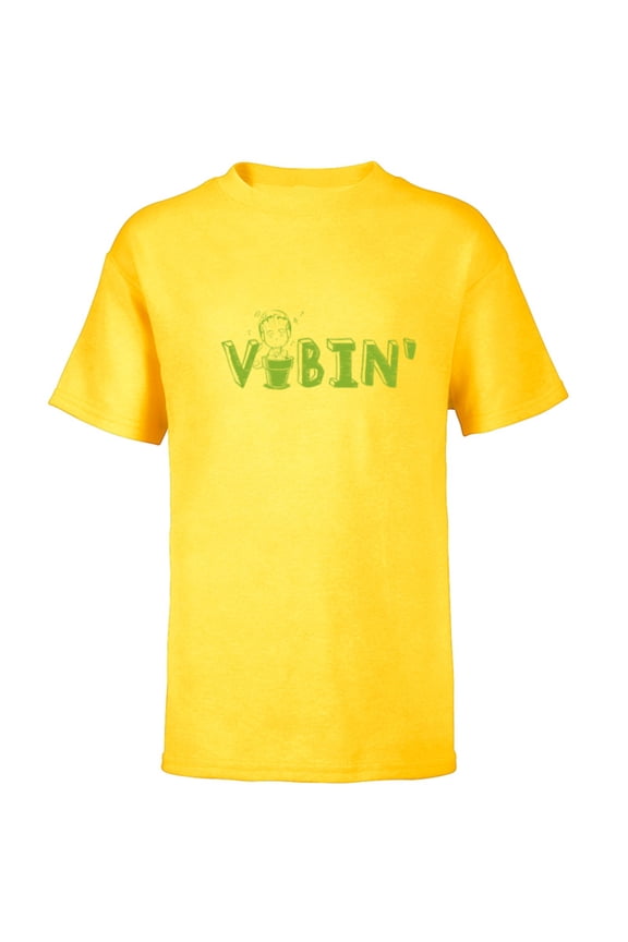 Groot Vibin’ Headphones Guardians of the Galaxy - Short Sleeve T-Shirt for Kids - Customized-Yellow