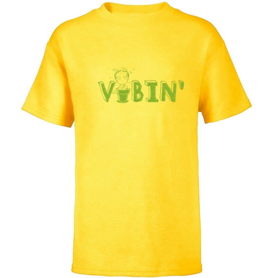 Marvel Groot Vibin’ Headphones Guardians of the Galaxy - Short Sleeve T-Shirt for Kids - Customized-Yellow