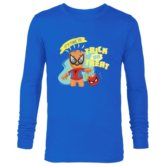 Marvel Groot in Spider-Man Costume Trick or Treat Halloween - Long Sleeve T-Shirt for Men - Customized-Navy