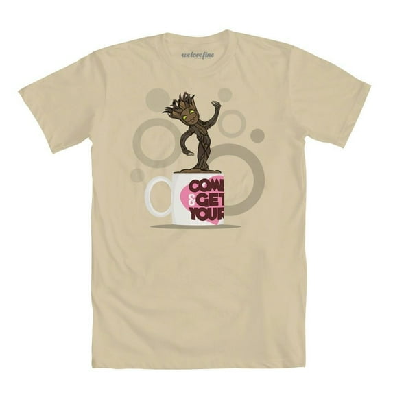 Marvel Guardians Of The Galaxy Cup of Groot Juniors Cream White T-Shirt | 2XL