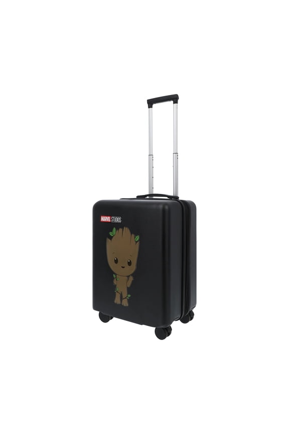 Guardians of the Galaxy 22.5 Inch Carry On Luggage, Baby Groot Hardshell Rolling Suitcase with Spinner Wheels, Black