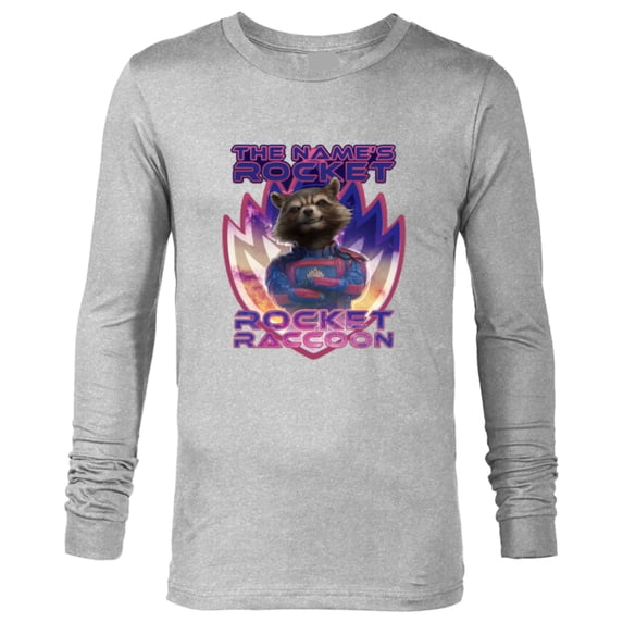 Marvel Guardians of the Galaxy 3 The Name’s Rocket Raccoon - Long Sleeve T-Shirt for Men - Customized-Athletic Heather