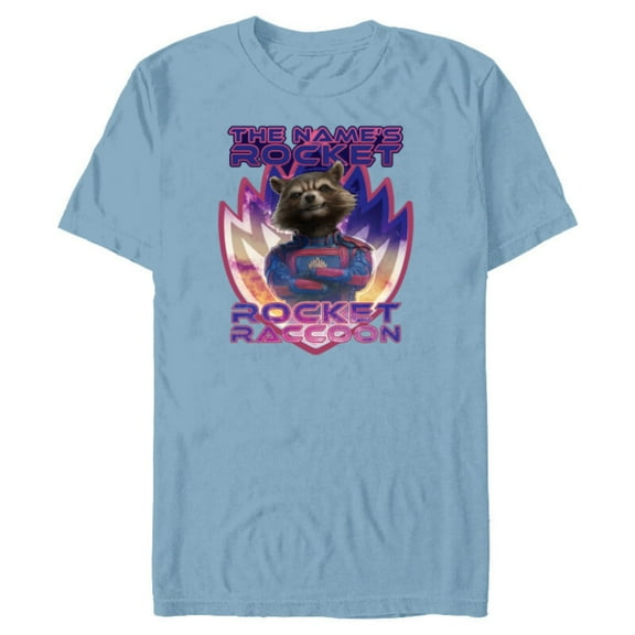 Marvel Guardians of the Galaxy 3 The Name’s Rocket Raccoon - Short Sleeve Blended T-Shirt for Adults - Customized-Ocean Blue