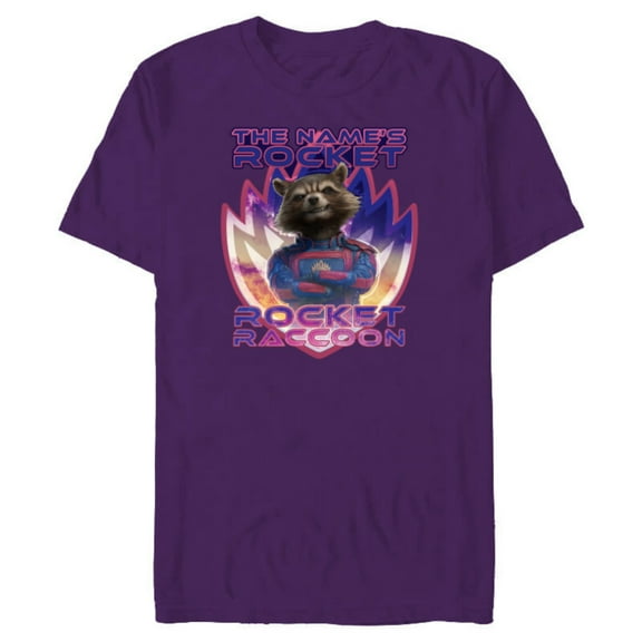 Marvel Guardians of the Galaxy 3 The Name’s Rocket Raccoon - Short Sleeve Blended T-Shirt for Adults - Customized-Purple