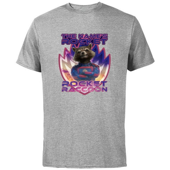 Marvel Guardians of the Galaxy 3 The Name’s Rocket Raccoon - Short Sleeve Cotton T-Shirt for Adults - Customized-Athletic Heather