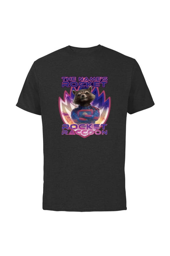 Guardians of the Galaxy 3 The Name’s Rocket Raccoon - Short Sleeve Cotton T-Shirt for Adults - Customized-Black