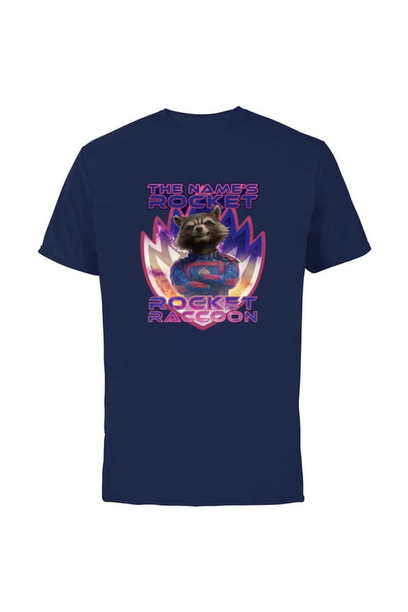 Guardians of the Galaxy 3 The Name’s Rocket Raccoon - Short Sleeve Cotton T-Shirt for Adults - Customized-Navy