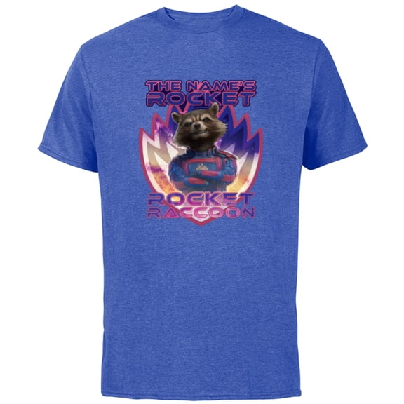 Marvel Guardians of the Galaxy 3 The Name’s Rocket Raccoon - Short Sleeve Cotton T-Shirt for Adults - Customized-Royal Heather