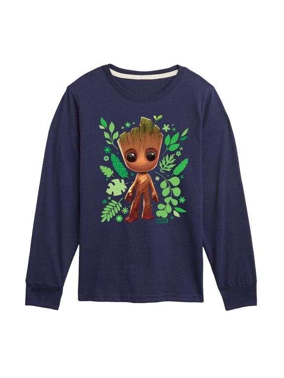 - Guardians of the Galaxy Baby Groot Leaf Boys' Long Sleeve Graphic T-Shirt