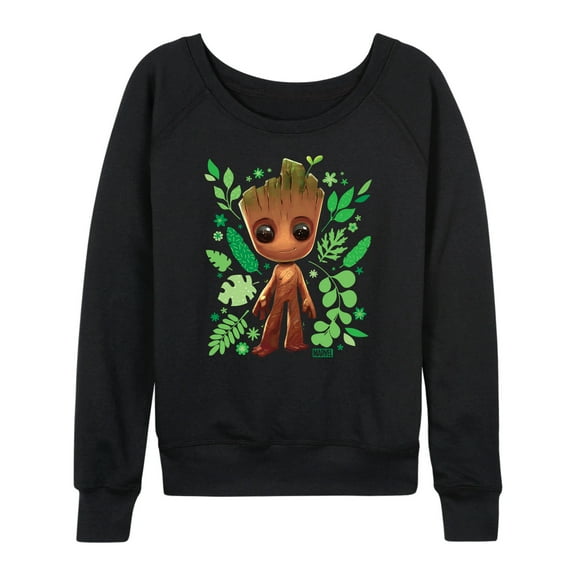 Marvel Guardians of the Galaxy - Baby Groot Leaf - Women's French Terry Pullover Sweatshirt