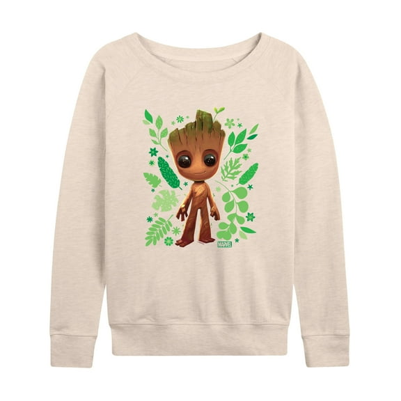 Marvel Guardians of the Galaxy - Baby Groot Leaf - Women's French Terry Pullover Sweatshirt