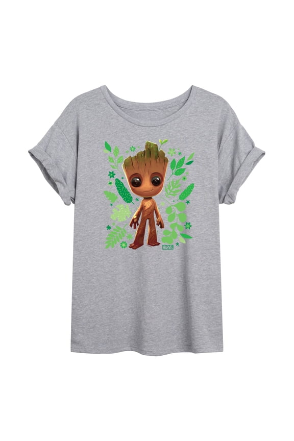 Guardians of the Galaxy - Baby Groot Leaf - Women's Oversized Graphic T-Shirt